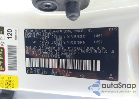 2015 Toyota Sienna Xle Premium 8 Passenger from USA, damaged, VIN 5TDYK3DC3FS682820